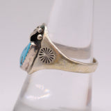 Vintage Sterling Turquoise Feather Ring 8.25
