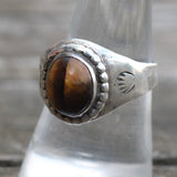 Vintage Sterling Tigers Eye Ring 8.75
