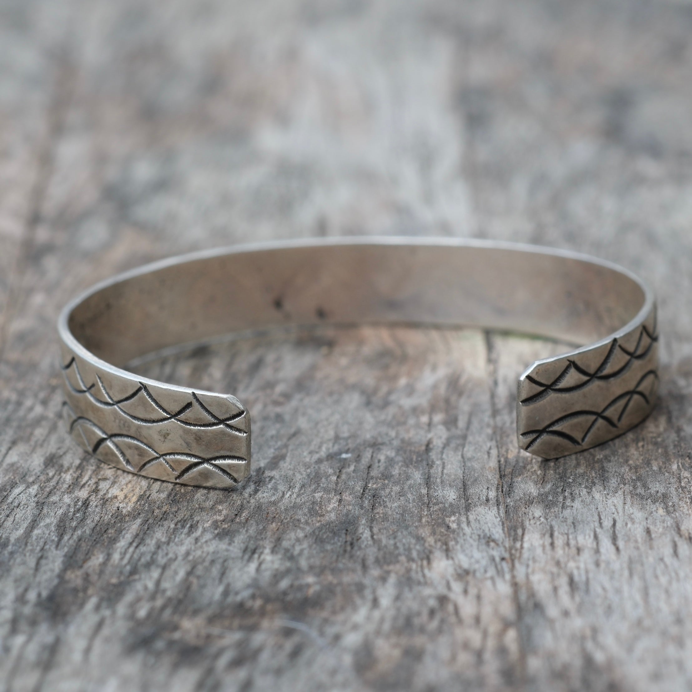Vintage Sterling Turquoise and Coral Inlay Cuff Bracelet
