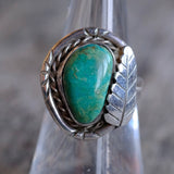Vintage Sterling Turquoise Roper Ring 6.25