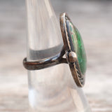 Vintage Sterling Turquoise Roper Ring 6.5