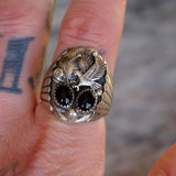 Vintage Sterling Onyx Eagle Ring 11