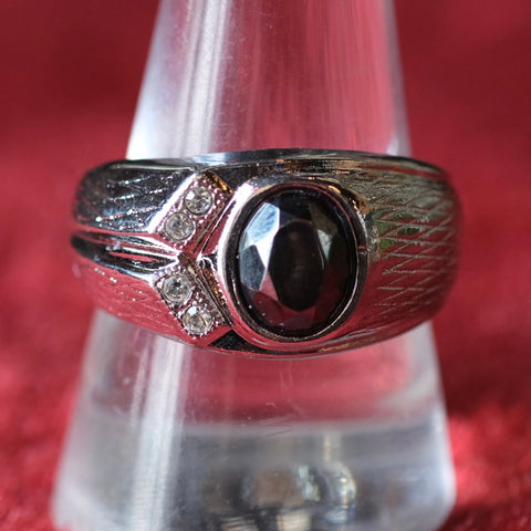Vintage Plated Hematite Deco Ring 11