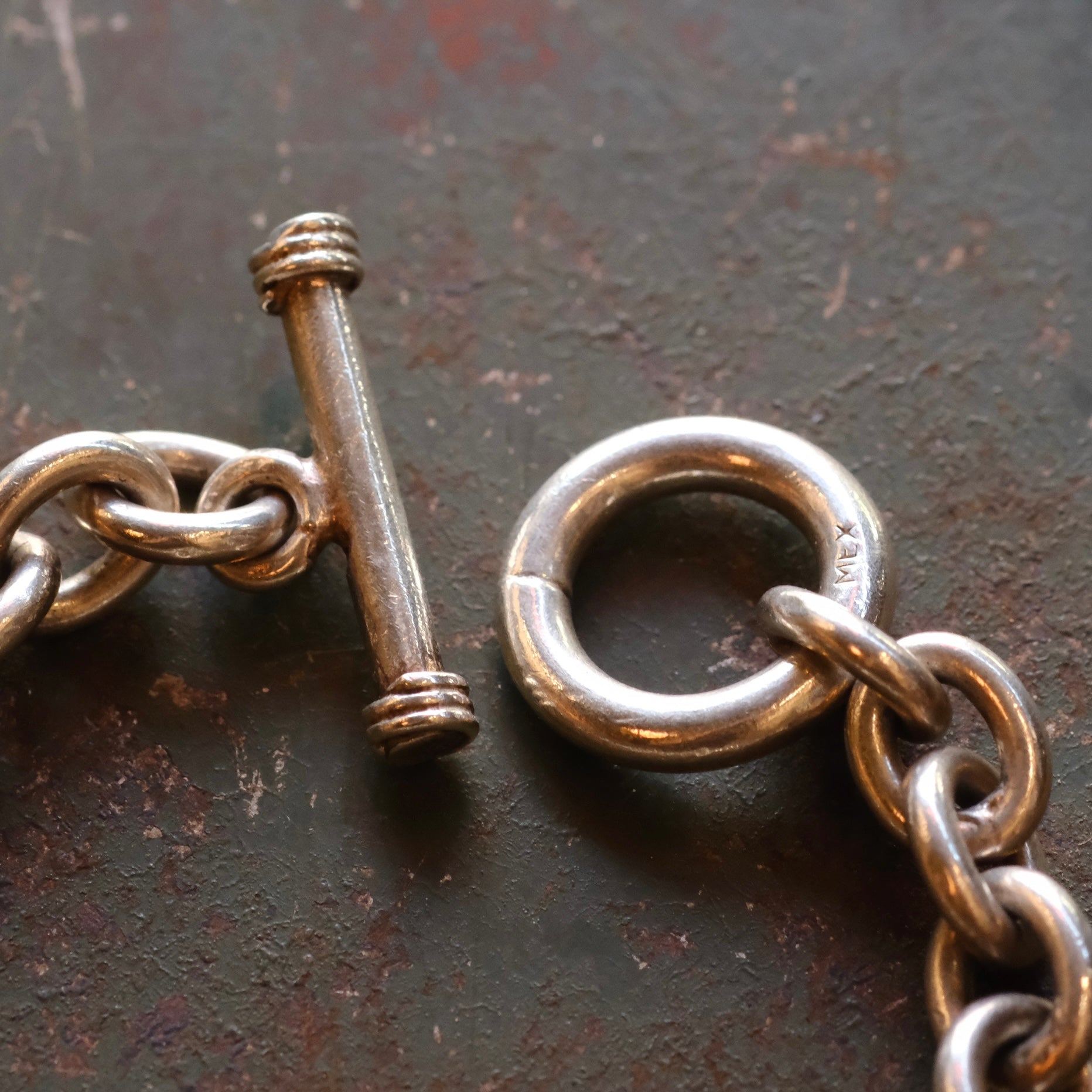 Vintage Sterling Heavy Chain Bracelet