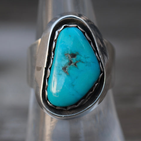 Vintage Sterling Turquoise Ring 7.25