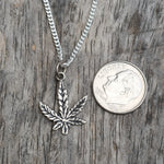 Vintage Sterling Silver Sweet Leaf Necklace