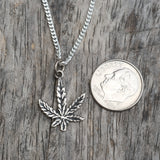 Vintage Sterling Silver Sweet Leaf Necklace