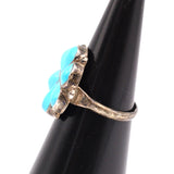 Vintage Sterling Turquoise Cluster Ring 4