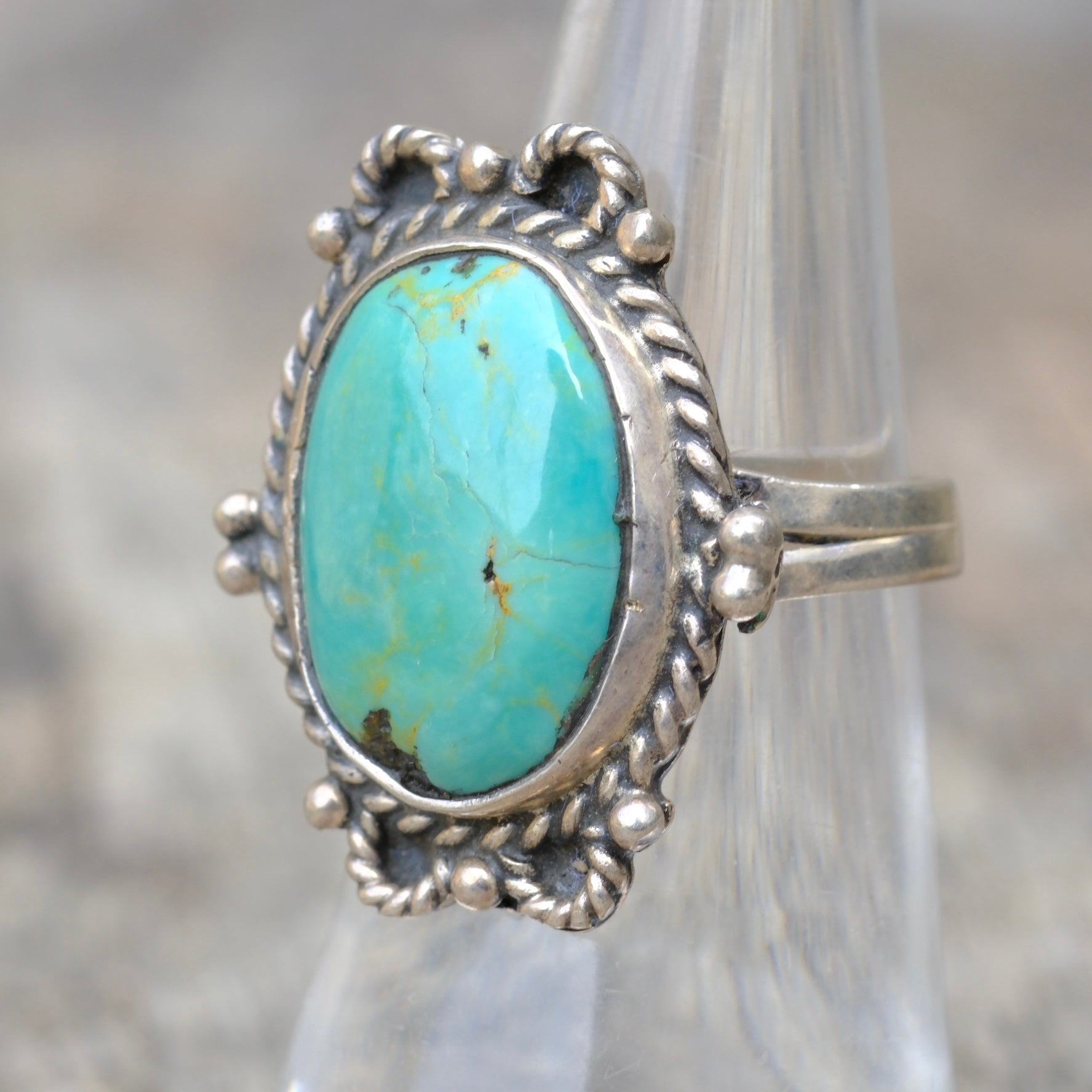 Vintage Sterling Turquoise Ring 6