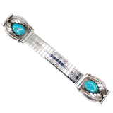 Vintage Sterling Turquoise Feather Watch Band