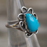 Vintage Sterling Turquoise Ring 5.25