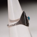 Vintage Sterling Turquoise Arrowhead Cigar Band Ring 2.75