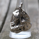 Vintage White Bronze Biker Ring 12