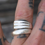 Vintage Sterling Silver Modernist Ring 8.5