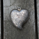 Vintage Sterling Engraved Heart Pendant
