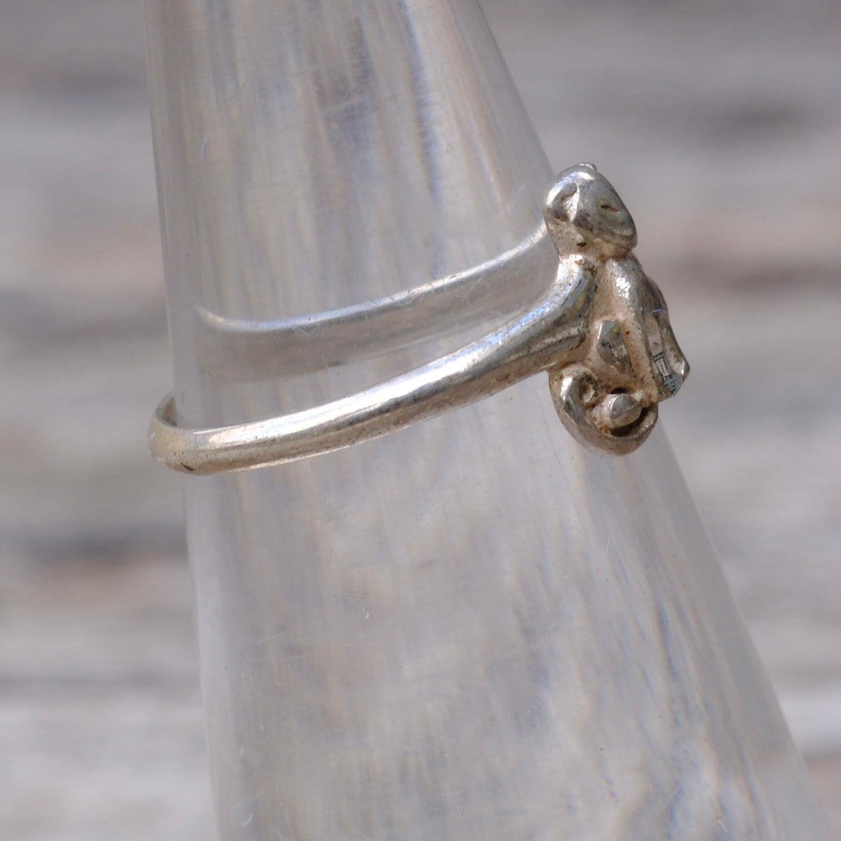 Vintage Sterling Cat Ring 3.75