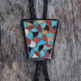 Vintage Sterling Zuni Inlay Bolo Tie