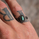 Vintage Sterling Turquoise Ring 7.75