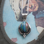 Vintage Sterling Rainbow Calsilica Necklace