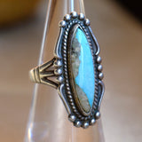 Vintage Sterling Turquoise Ring 6.75