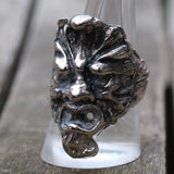 Vintage White Bronze Biker Ring 9