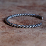 Vintage Sterling Silver Braided Cuff Bracelet 6.5"