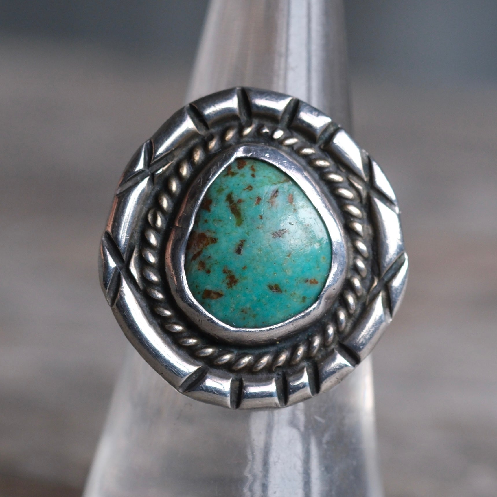 Vintage Sterling Turquoise Ring 6.25