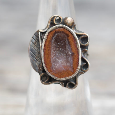 Vintage Sterling Geode Ring 5.25