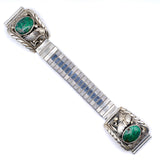 Vintage Sterling Turquoise Feather Watch Band