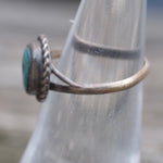 Vintage Sterling Turquoise Roper Ring 5.5