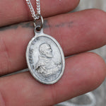 Vintage Sterling Padre Pio Pray For Us Necklace