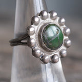 Vintage Sterling Turquoise Dotted Ring 6