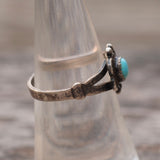 Vintage Sterling Turquoise Ring 6.75