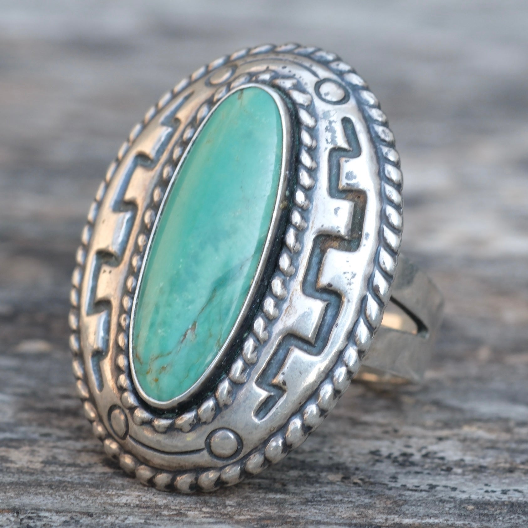 Vintage Sterling Turquoise Ring 8