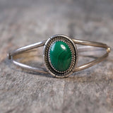 Vintage Sterling Malachite Cuff