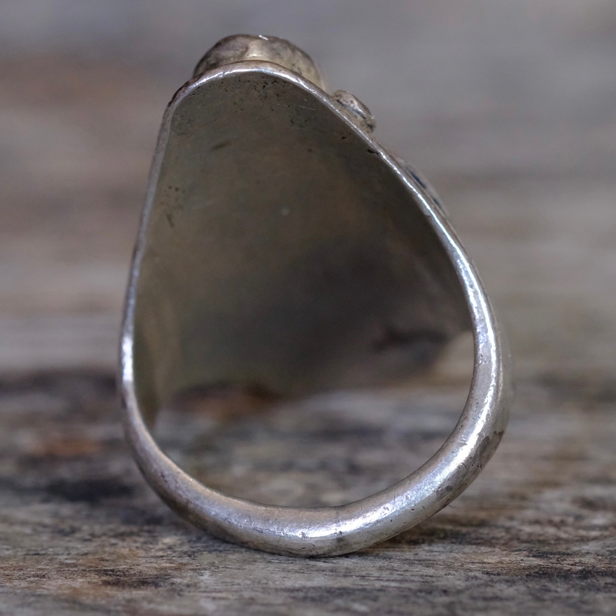Vintage Sterling 2-Stone Turquoise Ring 8.75