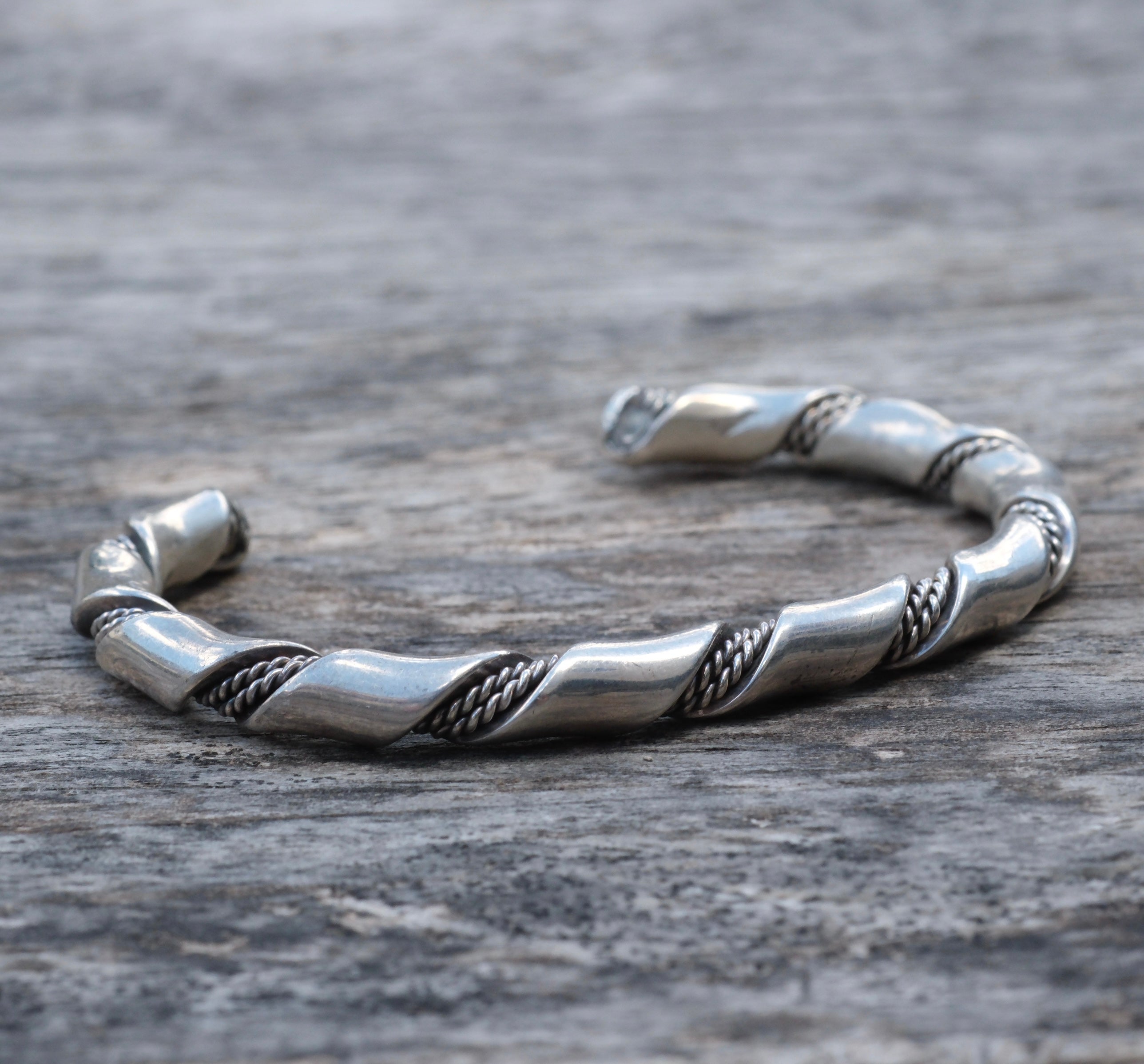Vintage Sterling Silver Plated Twisted Cuff Bracelet