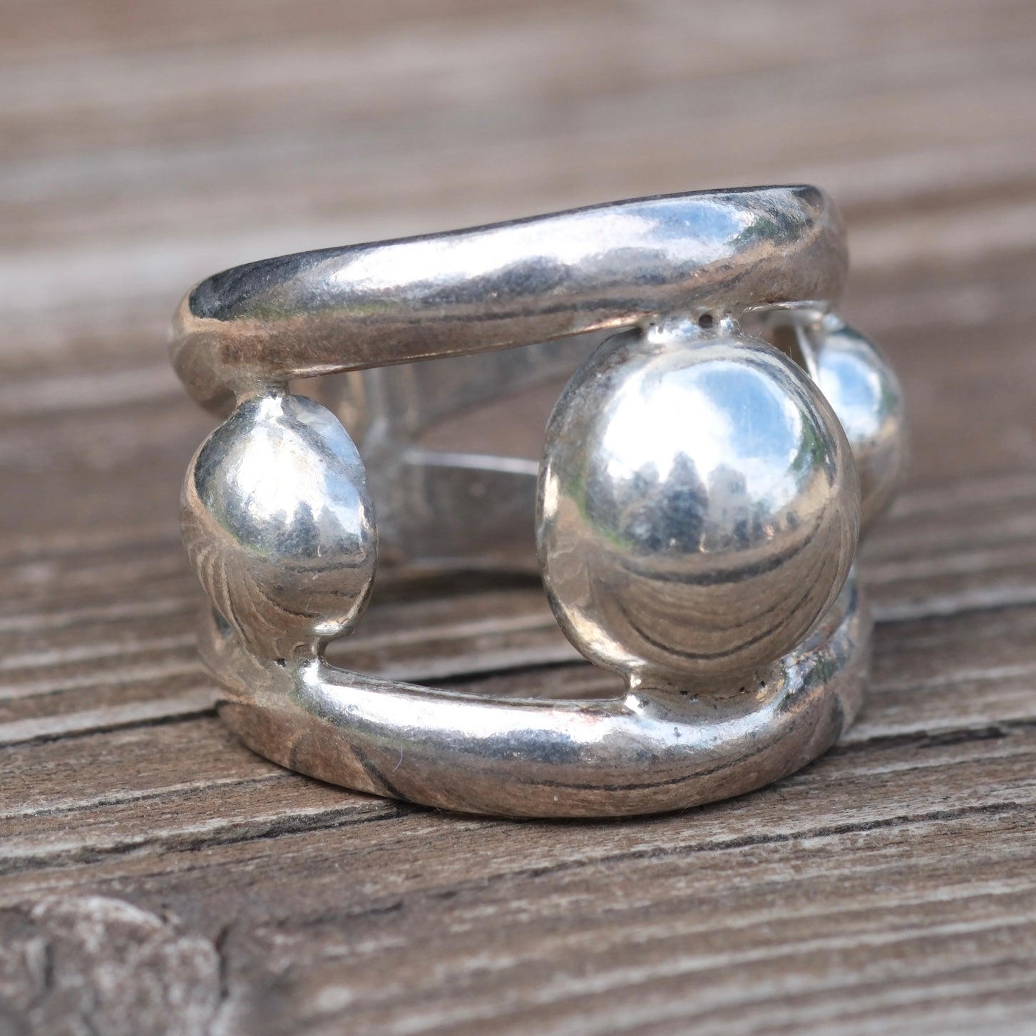Vintage Sterling Silver Modernist Ring 6