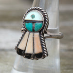 Vintage Sterling Zuni Inlay Ring 6.75