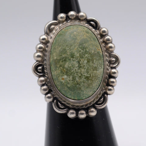 Vintage Sterling Turquoise Ring 3.5