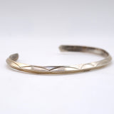 Vintage Sterling Stamped Triangle Cuff Bracelet 6.25"