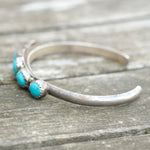 Vintage Sterling 5-Stone Turquoise Cuff