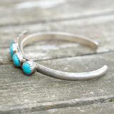 Vintage Sterling 5-Stone Turquoise Cuff