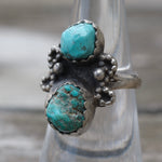 Vintage Sterling 2-Stone Turquoise Ring 6