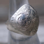 Vintage Sterling Engraved Dome Ring 7.5