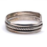 Vintage Sterling Silver Braided Cuff Bracelet 6.5"