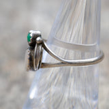 Vintage Sterling Turquoise and Mother Of Pearl Feather Ring 5.25