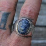 Vintage Sterling Sodalite Cab Ring 11.5