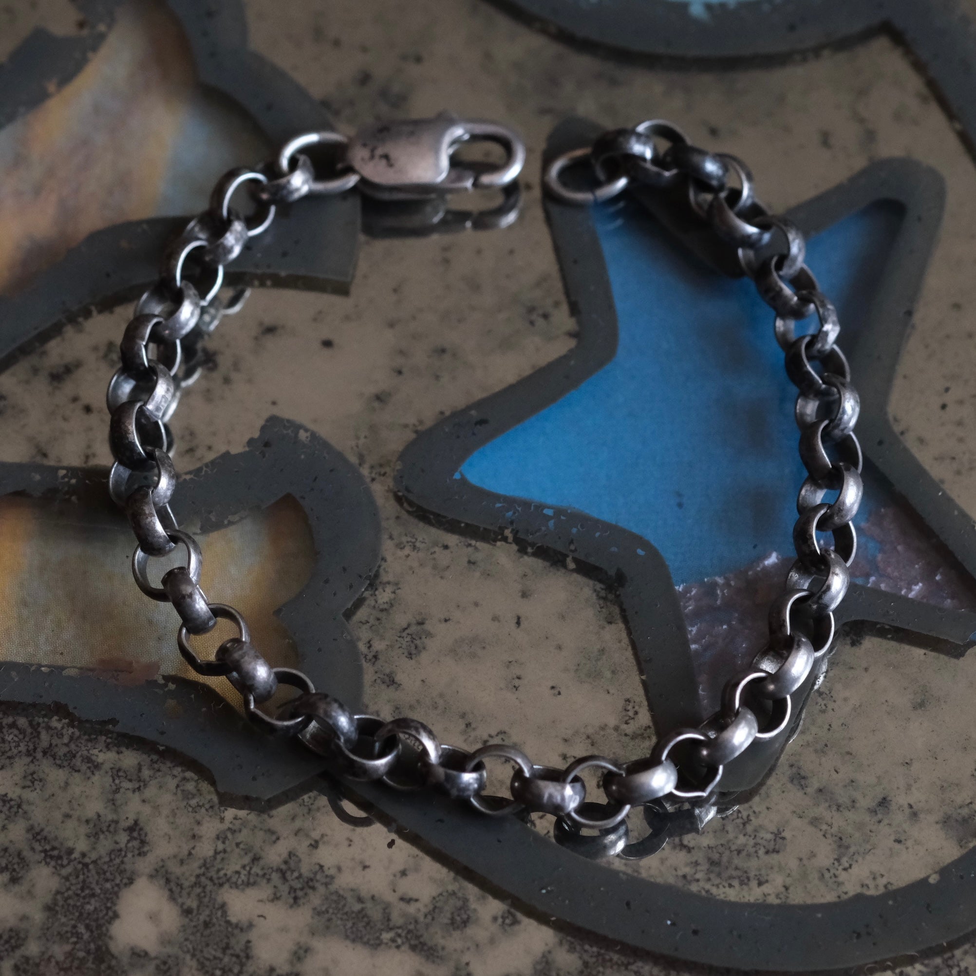 Vintage Sterling Rolo Chain Bracelet 7.5"