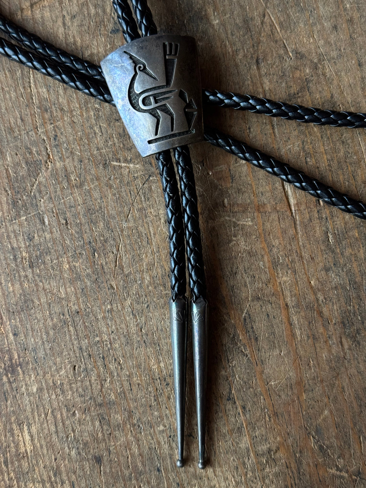Vintage Sterling Silver Hopi Bird Bolo